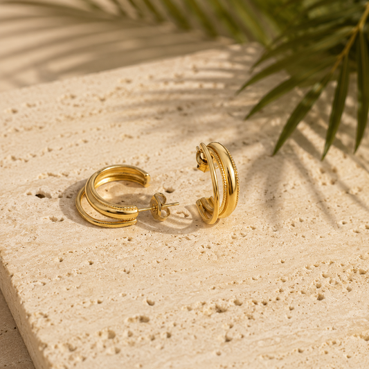 Boucles d'oreilles  Créoles Duo
