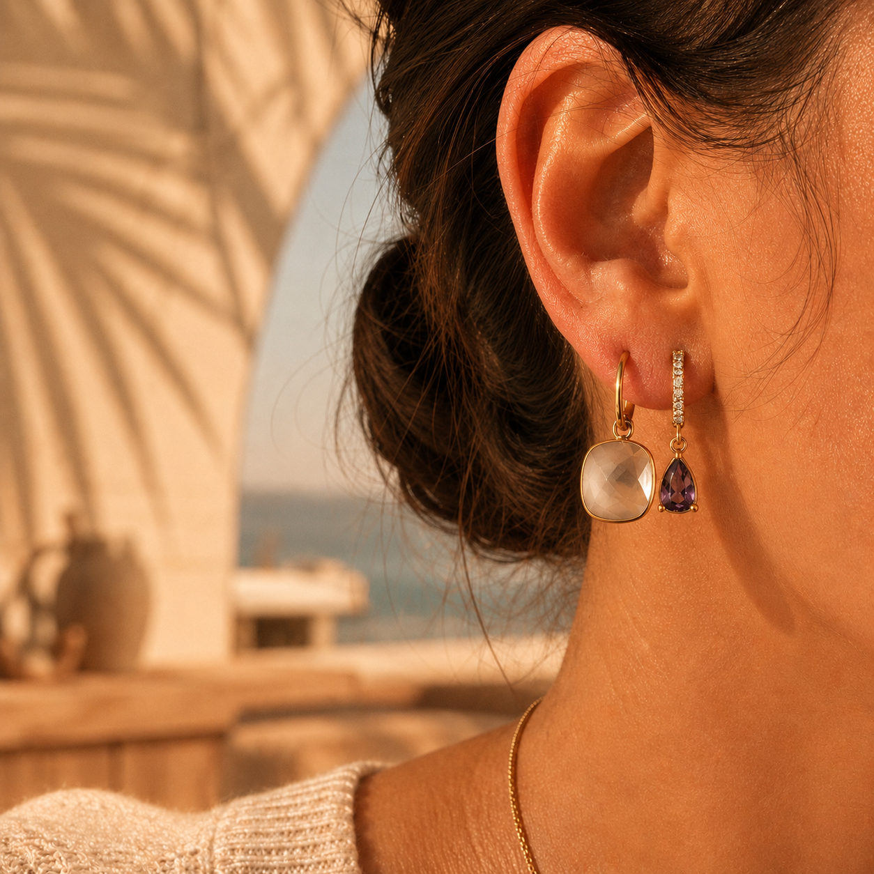 Boucles d'oreilles Créoles Sunset